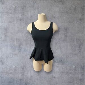 Black Peplum Tank Top